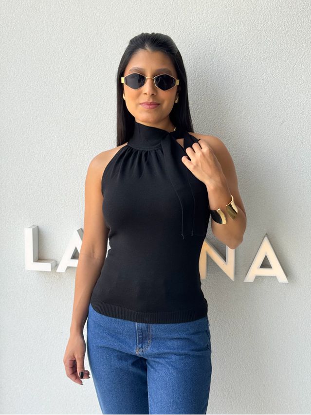 Blusa Amarração Luciana Preta
