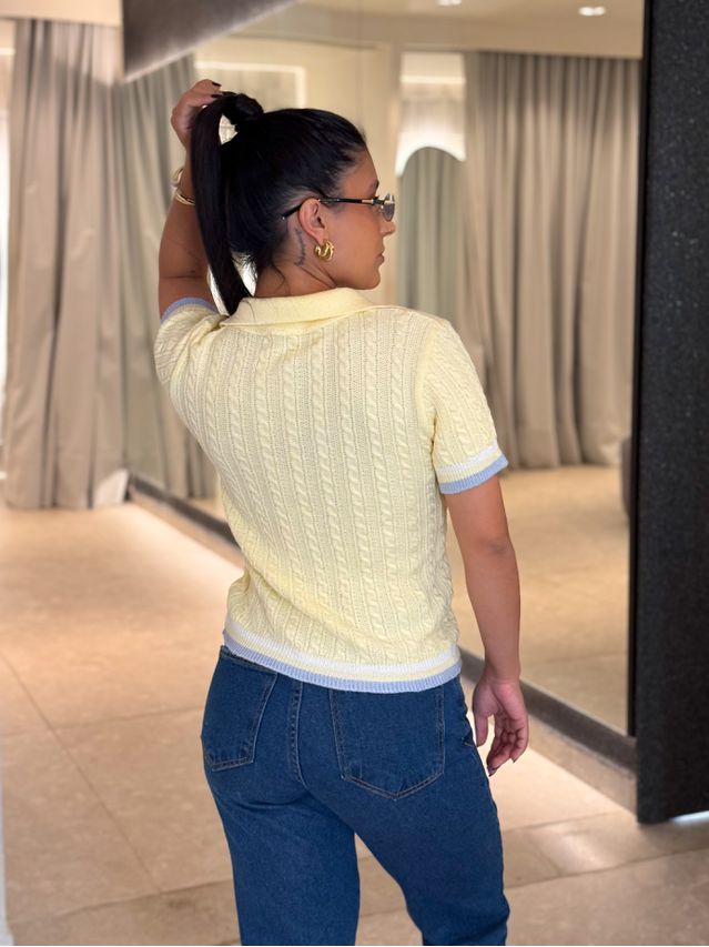 Blusa Gola Polo Bianca Manteiga