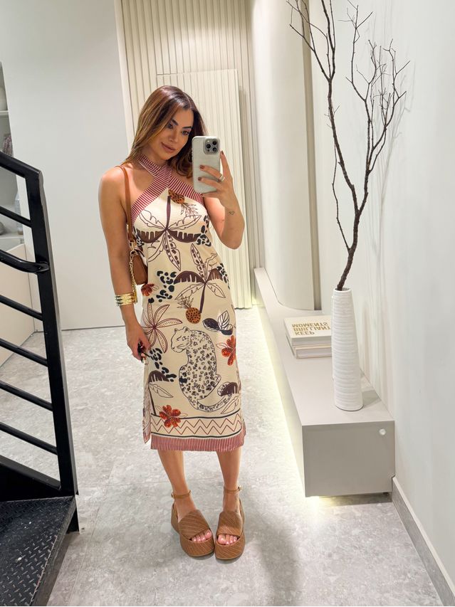 Vestido Estampado Frente Única Ligia