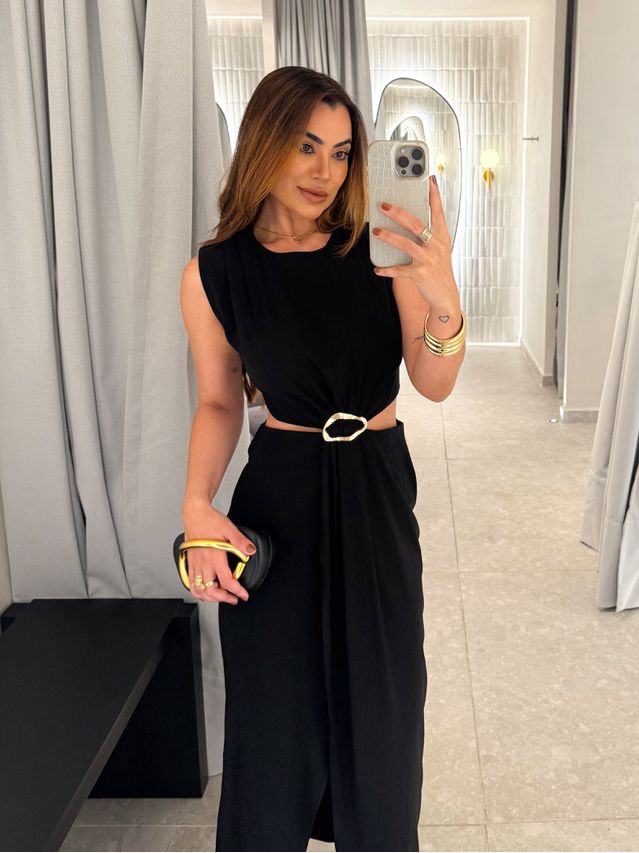 Vestido Fivela Elise Preto