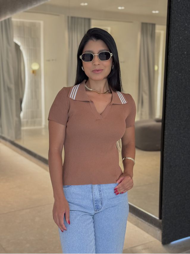 Blusa Gola Polo Nalla Cappuccino
