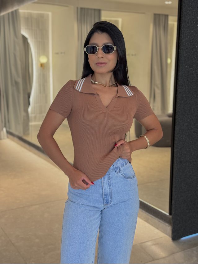 Blusa Gola Polo Nalla Cappuccino