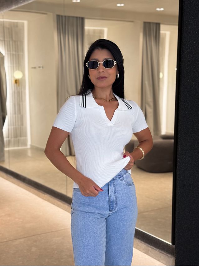 Blusa Gola Polo Nalla Branca
