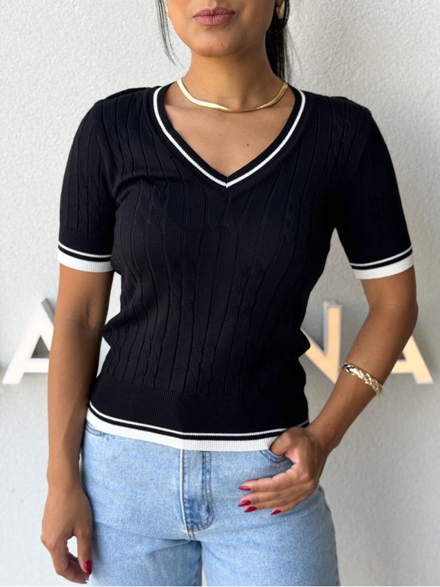 Blusa Tricot Angela Preto