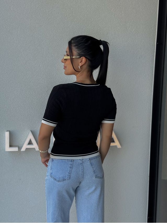 Blusa Tricot Angela Preto