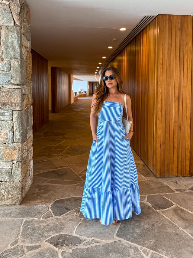 Vestido Listrado Tomara que Caia Alanis