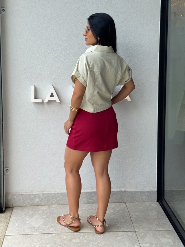 Camisa Cropped Jessica Creme