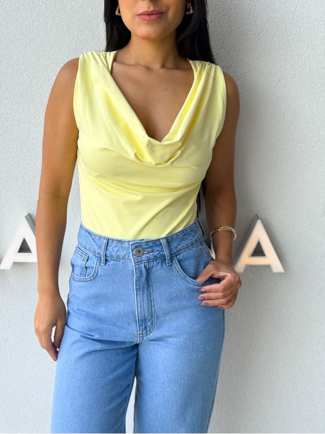 Body Decote Gaia Amarelo