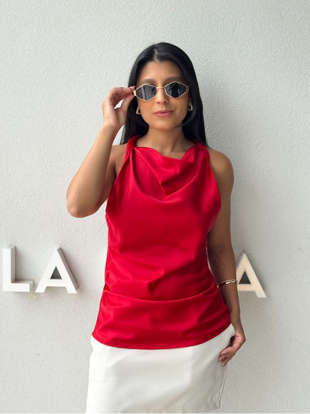 Blusa Cetim Fabricia Vermelho