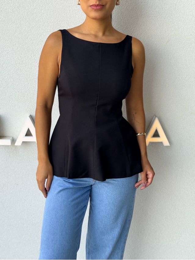 Blusa Peplum Natalie Preta