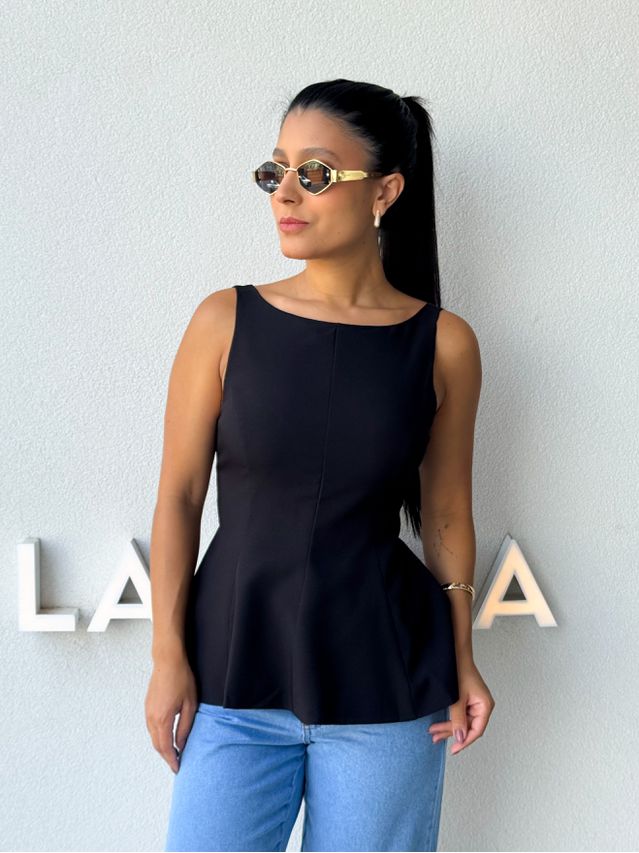 Blusa Peplum Natalie Preta