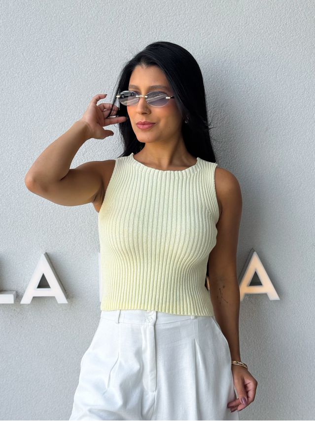 Cropped Tricot Celinne Amarelo