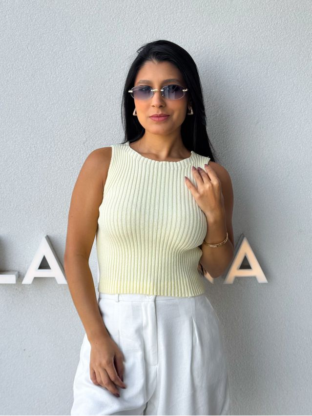 Cropped Tricot Celinne Amarelo