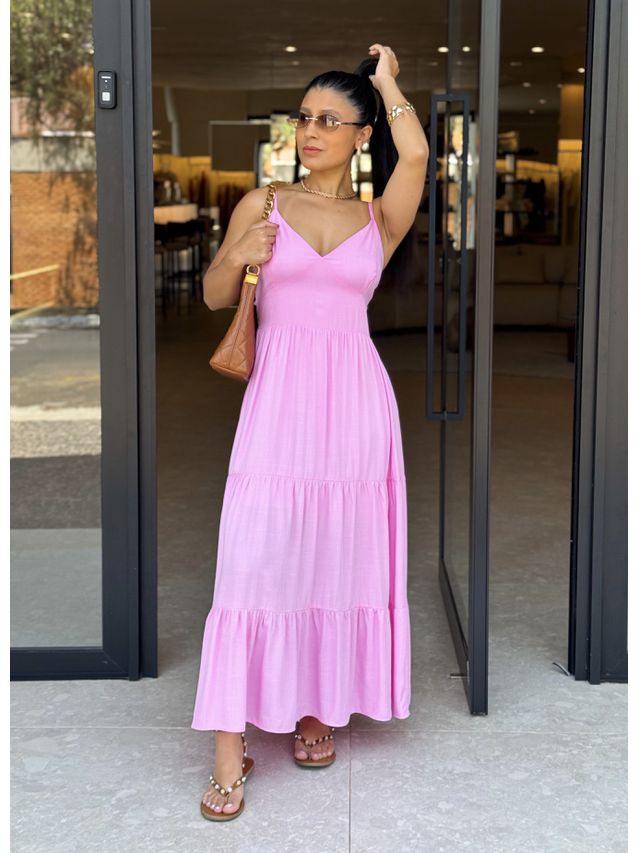 Vestido Midi Atenas Rosa