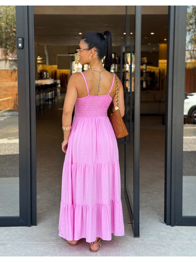 Vestido Midi Atenas Rosa