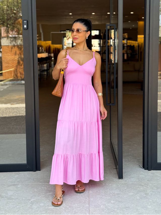 Vestido Midi Atenas Rosa