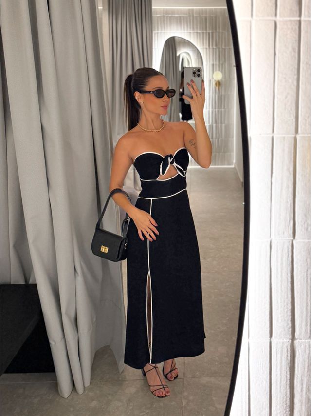 Vestido Midi Karla Preto