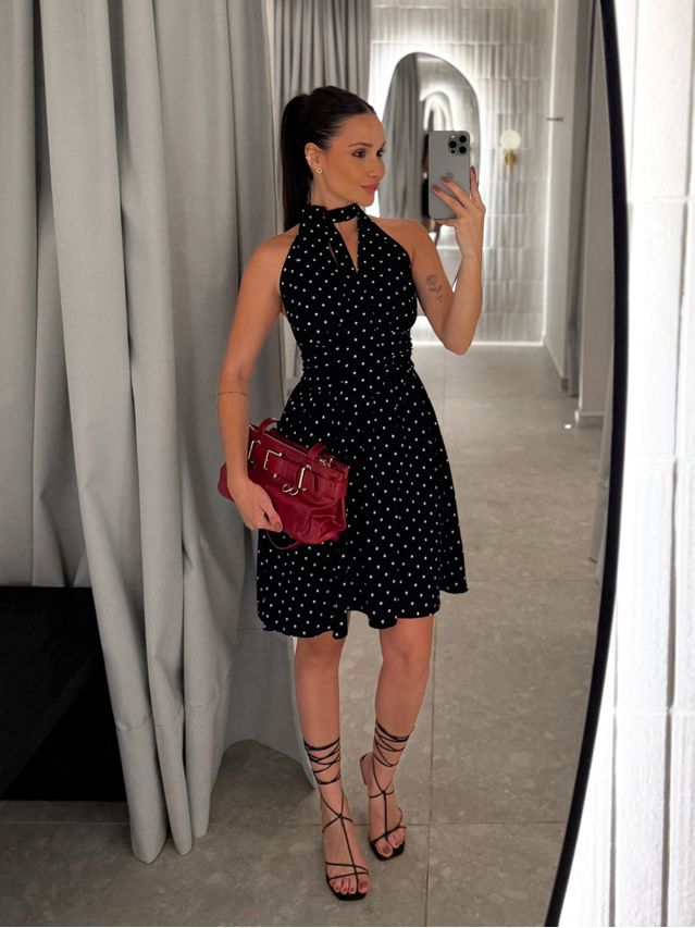 Vestido Poá Anahi Preto