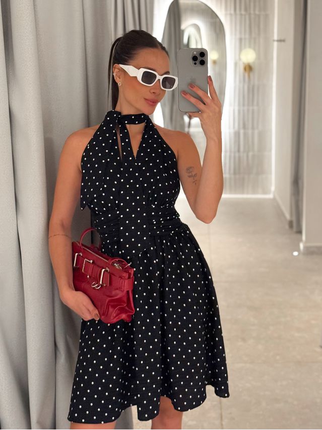 Vestido Poá Anahi Preto