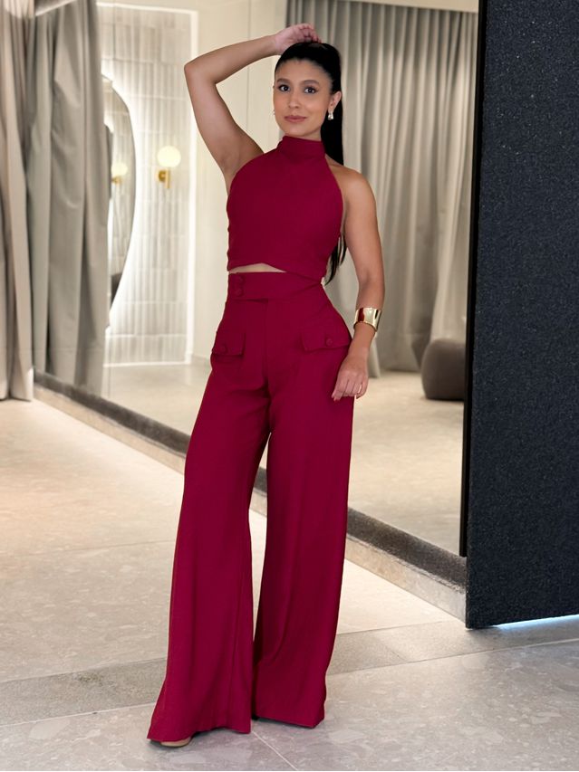 Conjunto Frente Única Raissa Cereja 