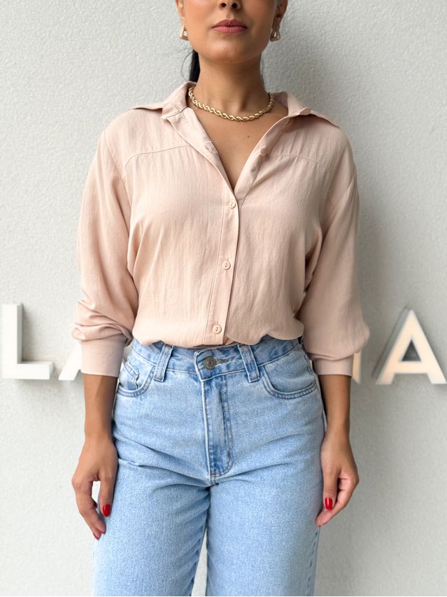 Camisa Viscolinho Talita Cappuccino