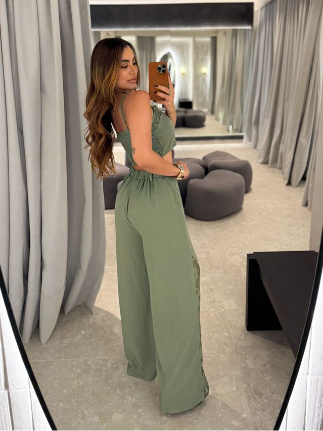 Conjunto Calça Rendado Daiane Verde