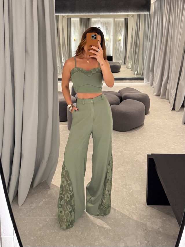 Conjunto Calça Rendado Daiane Verde
