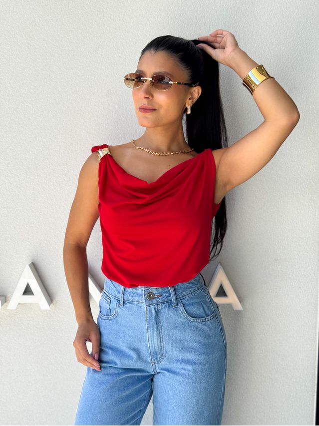 Blusa Ombro a Ombro Emília Vermelha