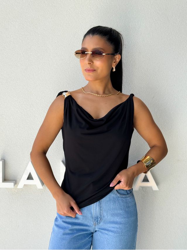 Blusa Ombro a Ombro Emília Preta