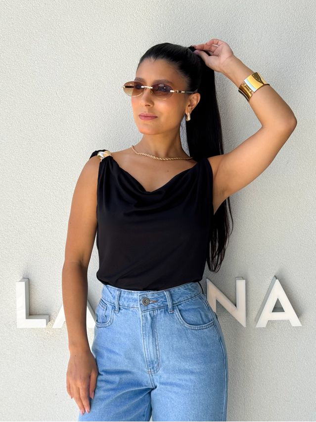 Blusa Ombro a Ombro Emília Preta