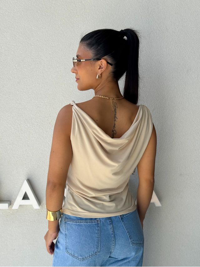 Blusa Ombro a Ombro Emília Areia 
