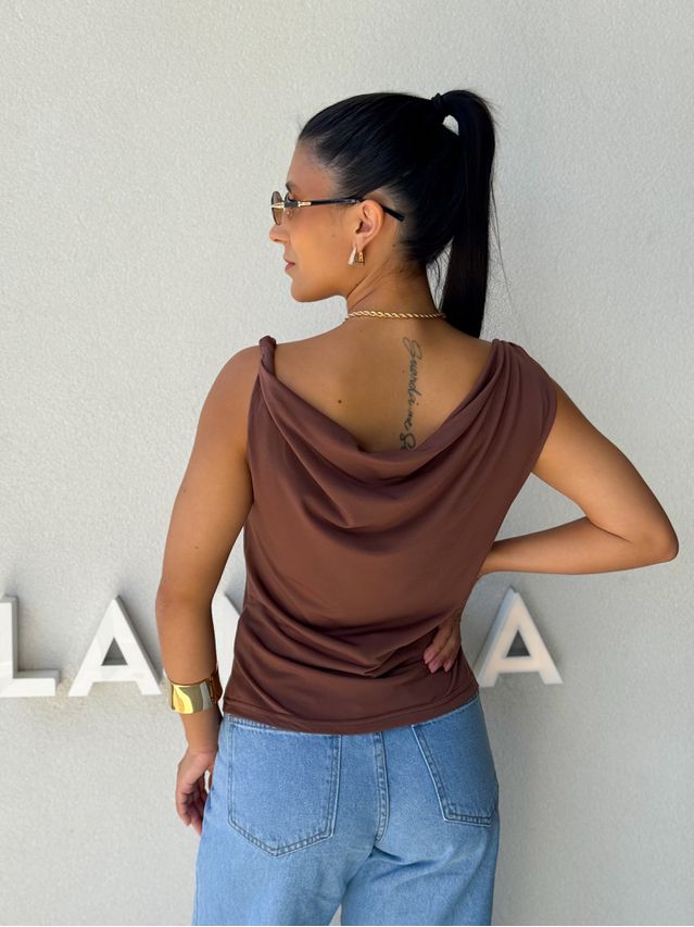 Blusa Ombro a Ombro Emília Café 