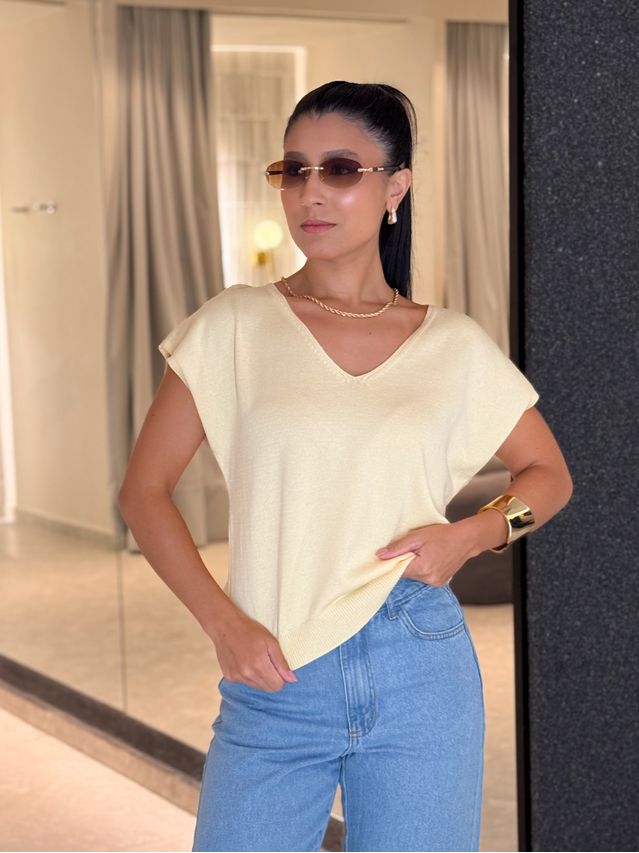 Blusa Decote Eliane Amarela 