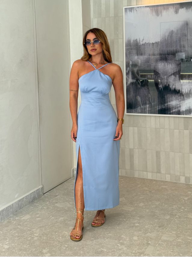 Vestido Midi Carine Azul