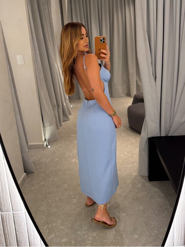 Vestido Midi Carine Azul