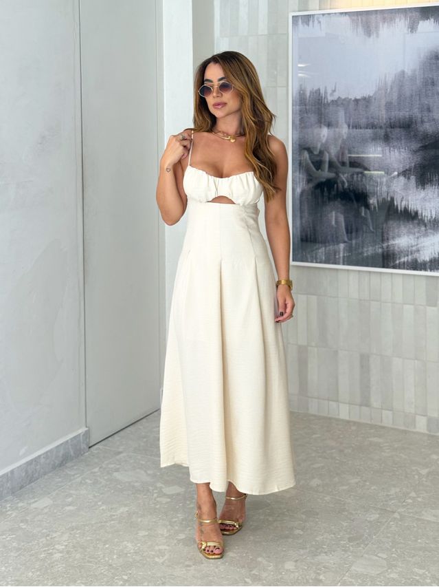 Vestido Midi Katerine Marfim