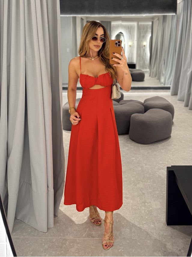 Vestido Midi Katerine Vermelho 