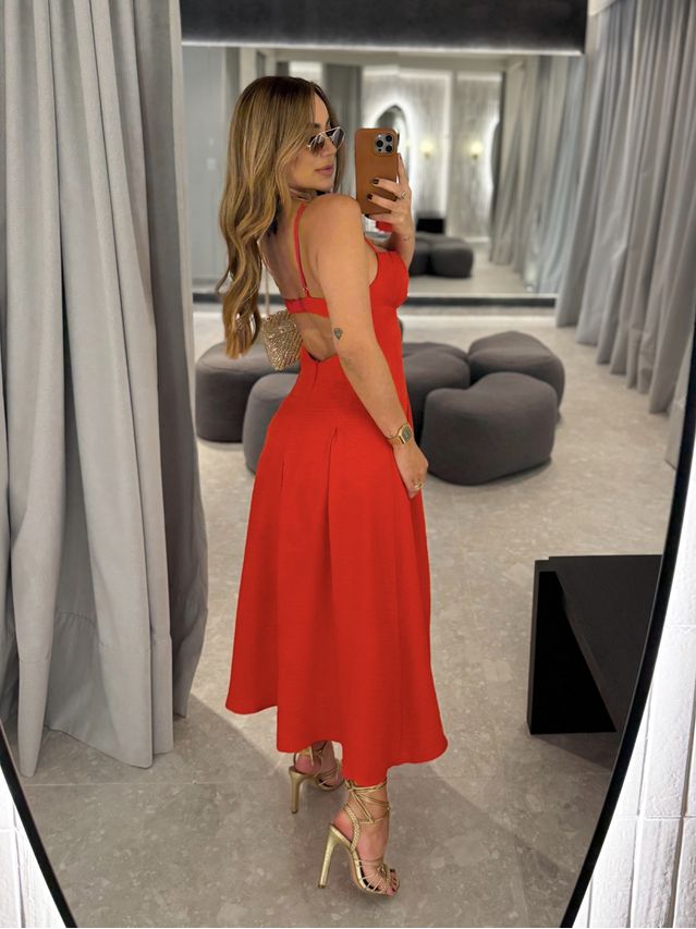 Vestido Midi Katerine Vermelho 