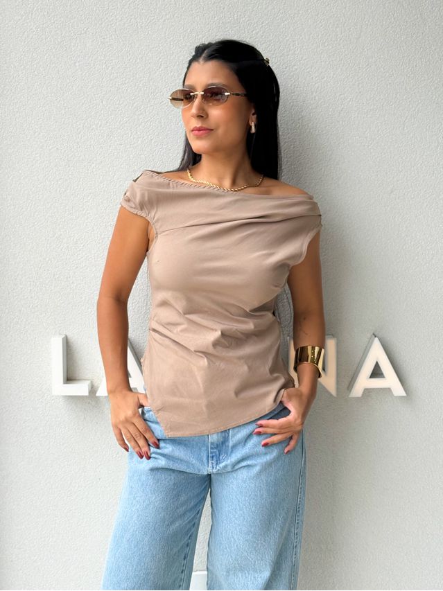 Blusa Assimétrica Lila Cappuccino