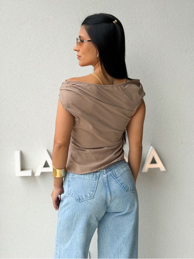 Blusa Assimétrica Lila Cappuccino