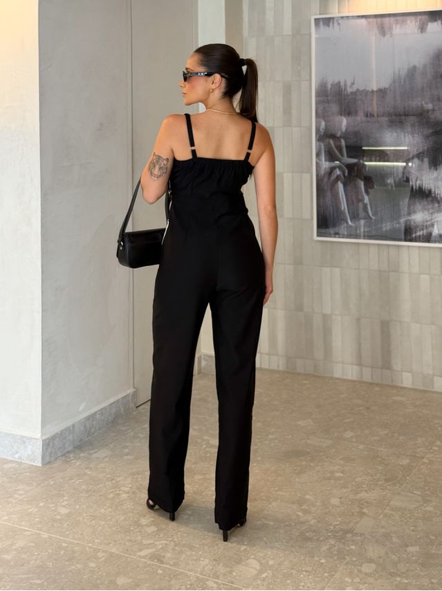 Macacão Listra Marina Preto