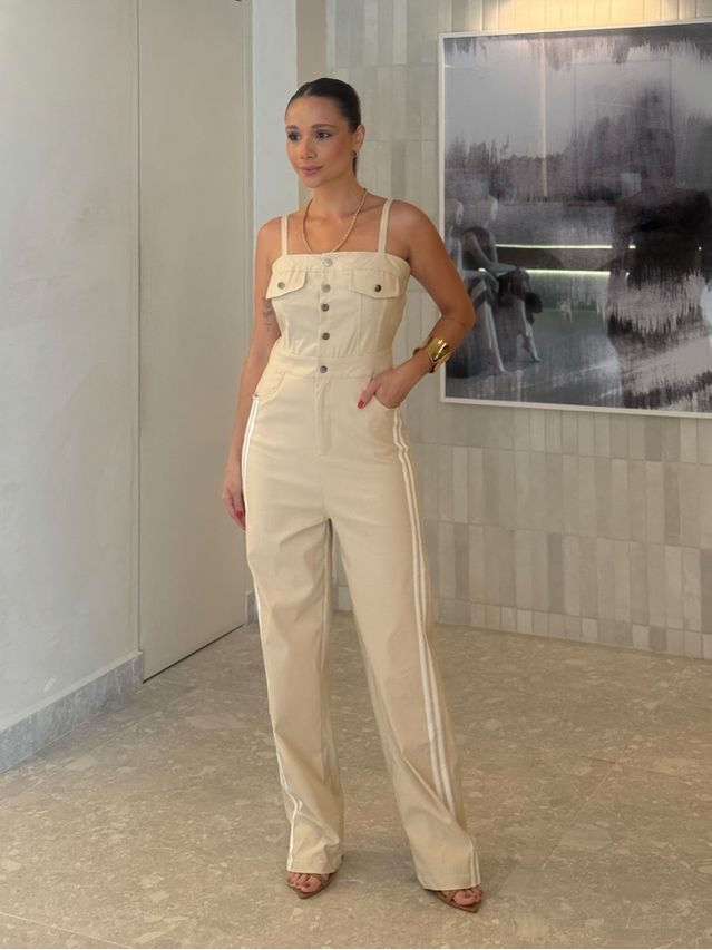 Macacão Listra Marina Areia 