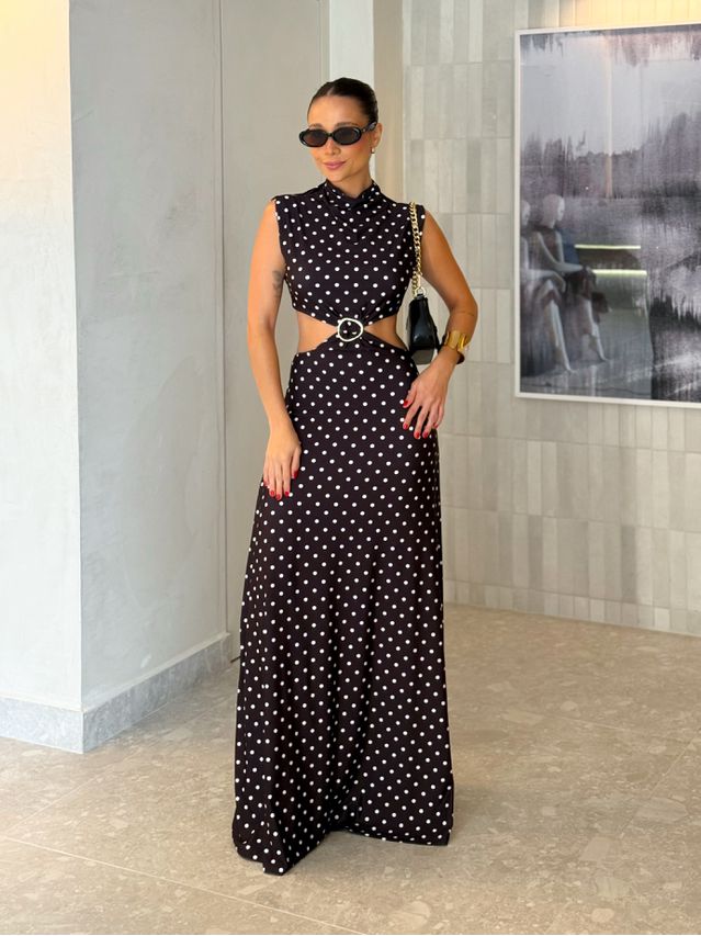 Vestido Midi Poá Diane 