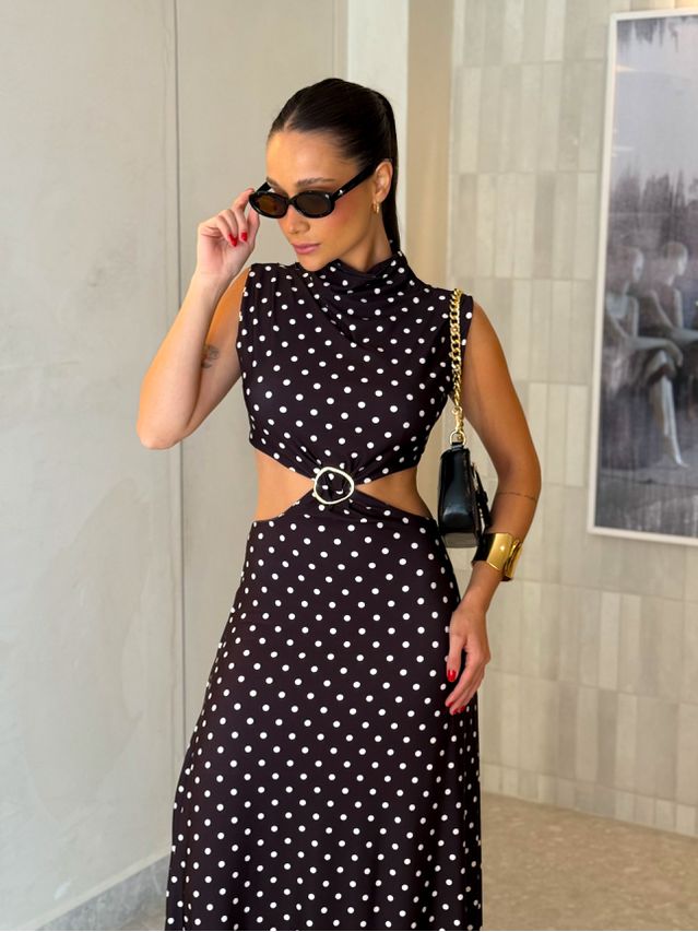 Vestido Midi Poá Diane 