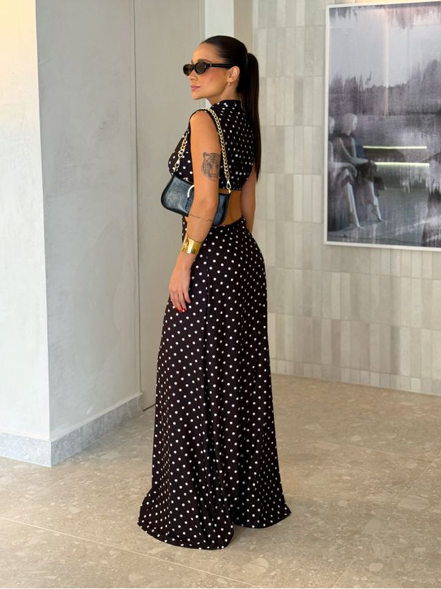 Vestido Midi Poá Diane 