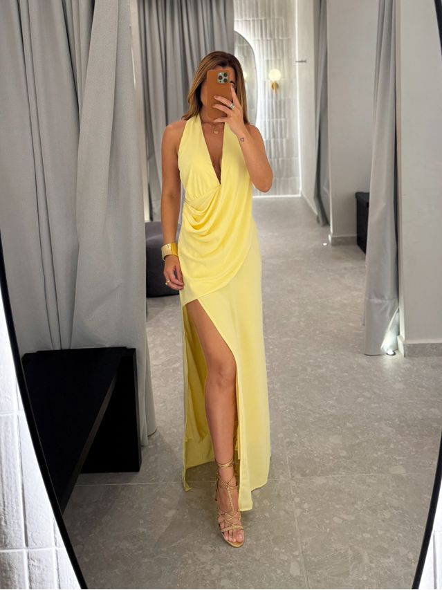 Vestido Longo Claudia Amarelo
