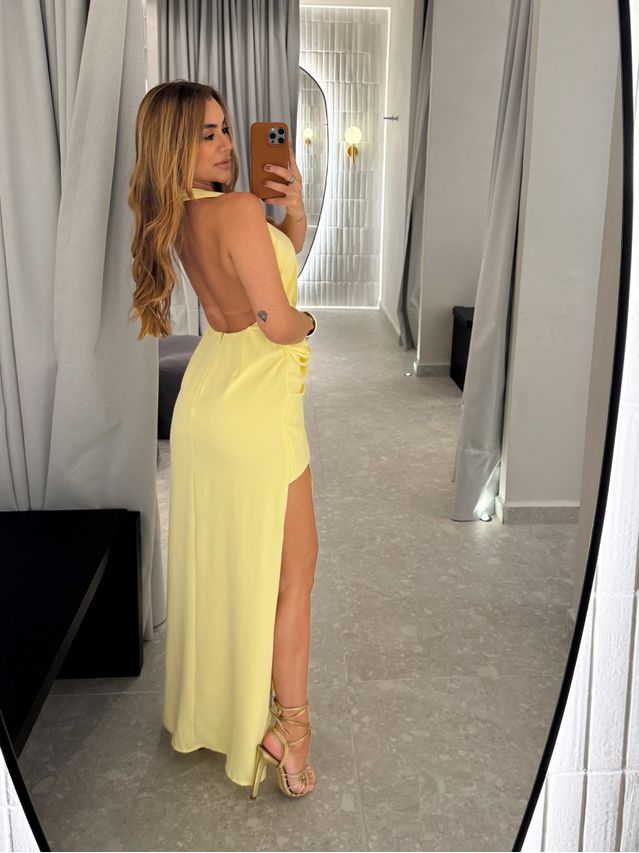 Vestido Longo Claudia Amarelo