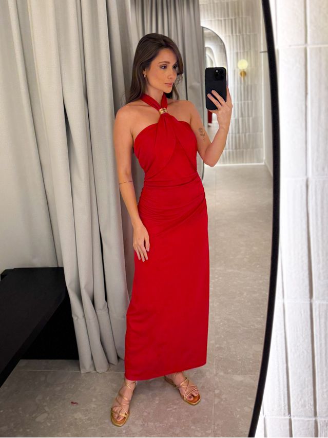 Vestido Midi Natasha Vermelho 