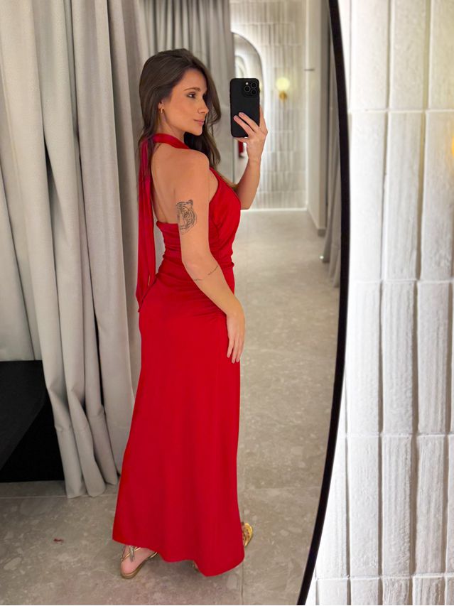 Vestido Midi Natasha Vermelho 