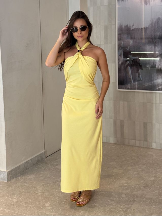 Vestido Midi Natasha Amarelo 